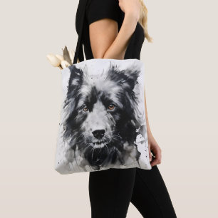 Bolsa Tote Pintura na cabeça do cão