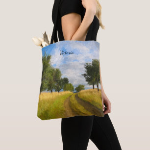 Bolsa Tote Pintura na estrada do país personalizada