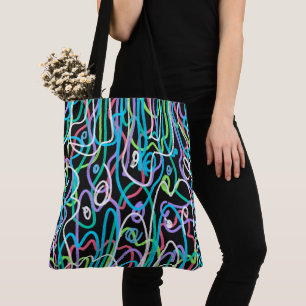 Bolsa Tote Pintura Neon Abstrato