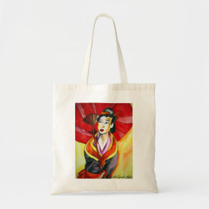Bolsa Tote Pintura original da arte da aguarela da gueixa