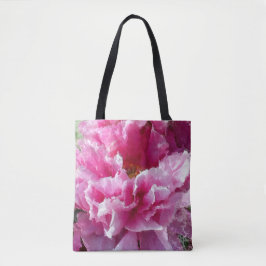 Bolsa Tote *~* Pintura Original Flor de Peônia Rosa AR1