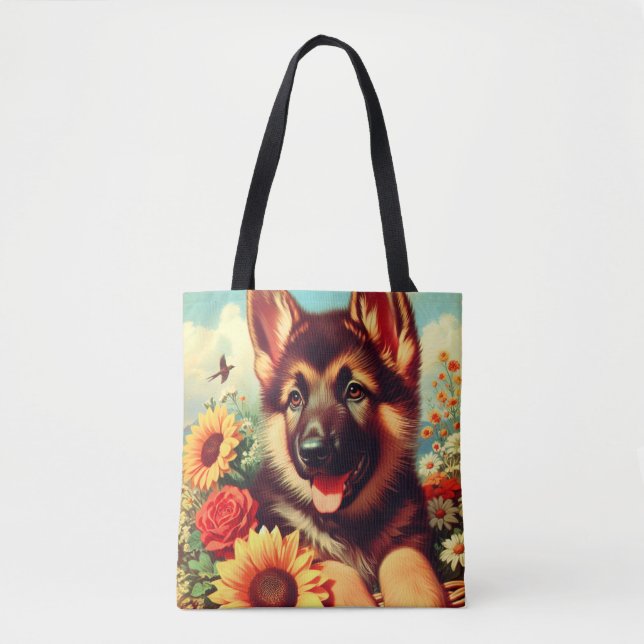 Bolsa Tote Pintura para pinos de German shepherd cômodo (Frente)