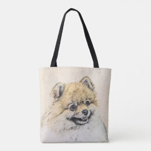 Bolsa Tote Pintura Pomeraniana (Laranja) - Arte Canina Origin