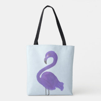 Bolsa Tote Pintura roxa do flamingo - belas artes litorais