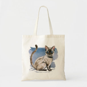 Bolsa Tote Pintura Siamese da aguarela do gatinho