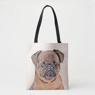 Bolsa Tote Pintura Suave em Bruxelas Griffon Pintura Original
