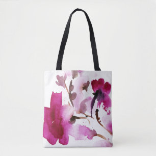 Bolsa Tote Pinturas florais abstratas 4 da aguarela