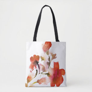 Bolsa Tote Pinturas florais abstratas da aguarela