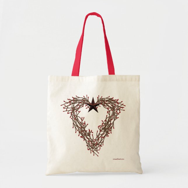 Bolsa Tote Pip Berry Heart Wreath Bag (Frente)