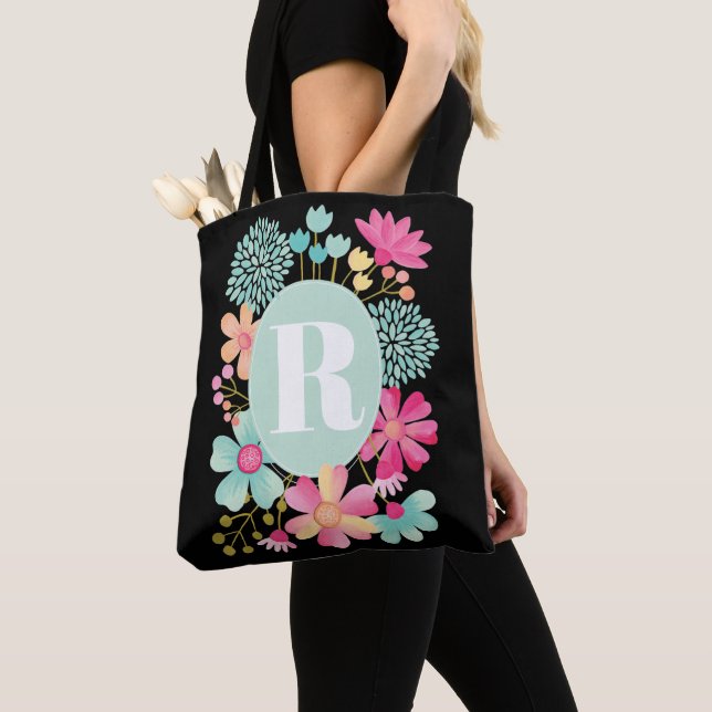 Bolsa Tote Pip Gerard Gouache Floral Monogram Shoulder (Close Up)