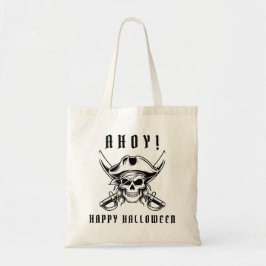 Bolsa Tote Pirata Caveira Truque ou Travessura Feliz Dia das 
