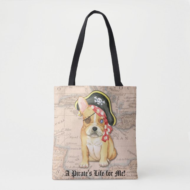 Bolsa Tote Pirata para Bulldog Francês (Frente)