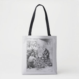 Bolsa Tote Piratas Antigos Contando seus Tesouros e Pilhagens