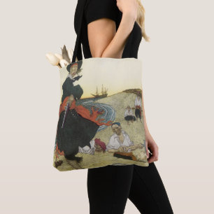 Bolsa Tote Piratas Antigos, William Kidd Enterrando Tesouro