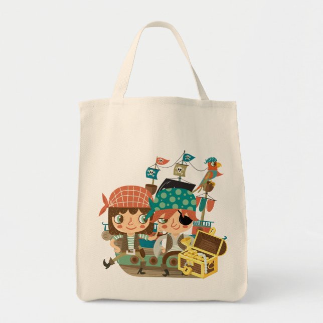 Bolsa Tote Piratas com tesouro (Frente)