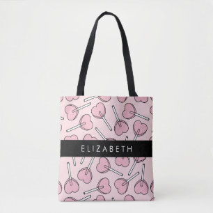 Bolsa Tote Pirulitos Cor-de-Rosa, Pirulitos em Forma de Coraç