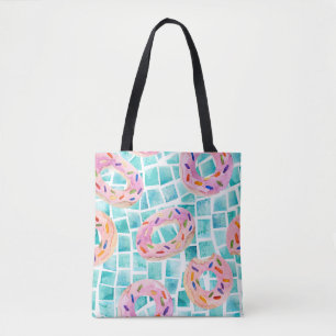 Bolsa Tote Piscina de Verão flutua mosaico aquarela