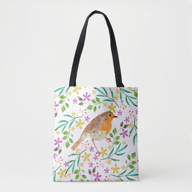 Bolsa Tote Pisco de peito vermelho o pássaro do Natal (Frente)