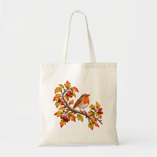 Bolsa Tote Piscoieira Outono Desenho Botânico de Pássaros