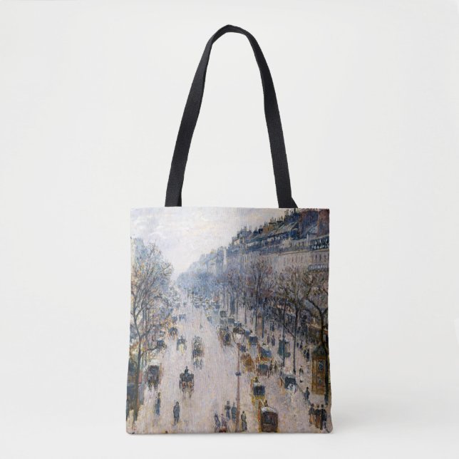 Bolsa Tote Pissarro - Boulevard Montmartre, Winter Morning (Frente)