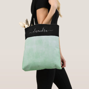 Bolsa Tote Pistache Black rústico elegante personalizado