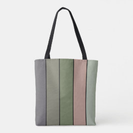 Bolsa Tote Pistachio Nut Shell Green Peach Stripes