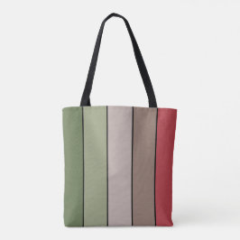 Bolsa Tote Pistachio Nut Shell Green Red Stripes
