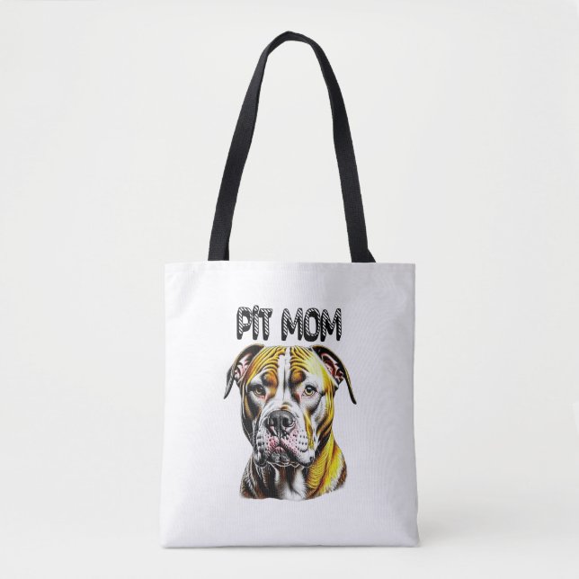Bolsa Tote Pit Bull Mãe| Dog Lover's (Frente)