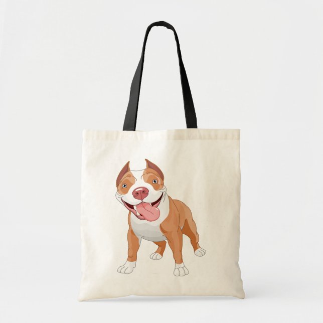 Bolsa Tote Pit Bull Sorridente Feliz (Frente)