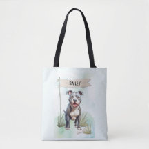Pit Bull Terrier Aquarela Cachorro Personalizado