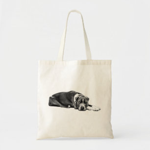 Bolsa Tote "pitbull mix travesseiro", "olhos leais de cão", "