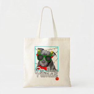 Bolsa Tote Pitbull - o Natal do cão do pitbull para feliz