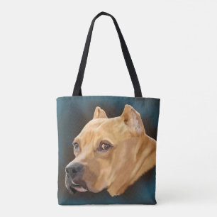Bolsa Tote Pitbull vermelho Terrier