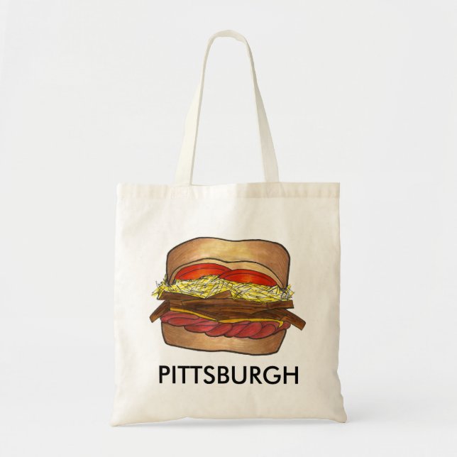 Bolsa Tote Pittsburgh PA PGH França Fry Coleslaw Sandwich (Frente)