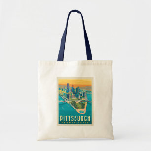 Bolsa Tote Pittsburgh, PA Vista de Olho de Pássaro