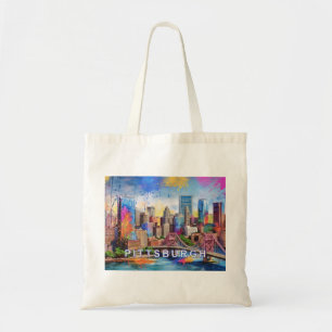 Bolsa Tote Pittsburgh Skyline Abstrato Art