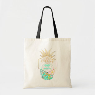 Bolsa Tote Pix Dezines Aloha Havaiana Pineapple/Turquoise