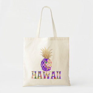 Bolsa Tote PixDezines Aloha Abacaxi+ Ouro Falso