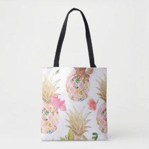 Bolsa Tote PixDezines Aloha Pineapple+Floral