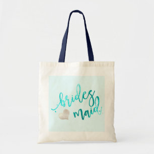 Bolsa Tote PixDezines Bridesmaid/Faux Foil/Aqua