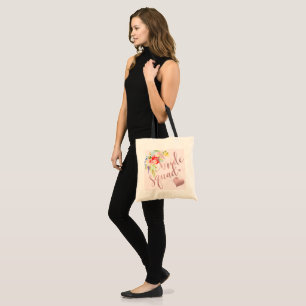 Bolsa Tote PixDezines Floral Watercolor Bride Squad Rosa Dour