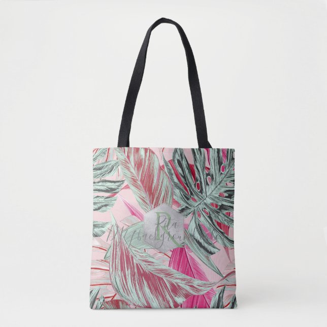 Bolsa Tote PixDezines Verdura, Monstera Tropical (Frente)