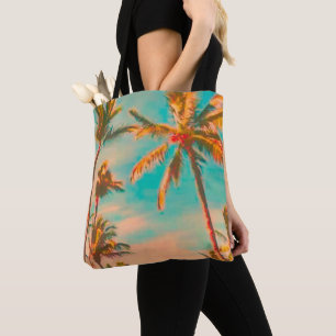 Bolsa Tote PixDezines Vintage Havaiian Beach/Teal