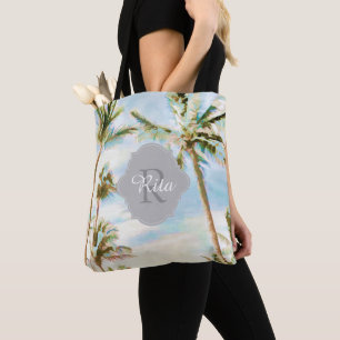 Bolsa Tote PixDezines Vintage Hawaiian Beach/Blue