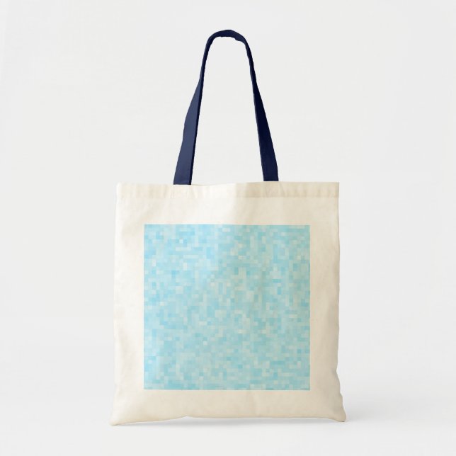Bolsa Tote Pixelação Mosaica Azul (Frente)