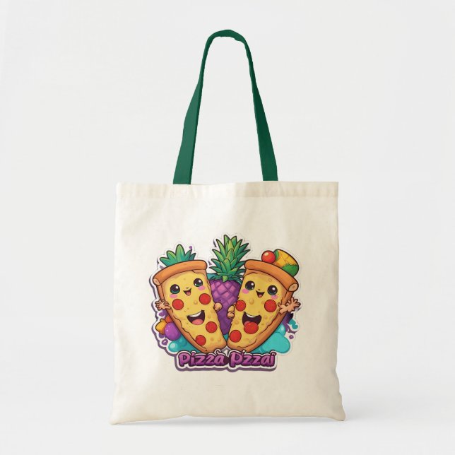 Bolsa Tote Pizza de Abacaxi Engraçado (Frente)