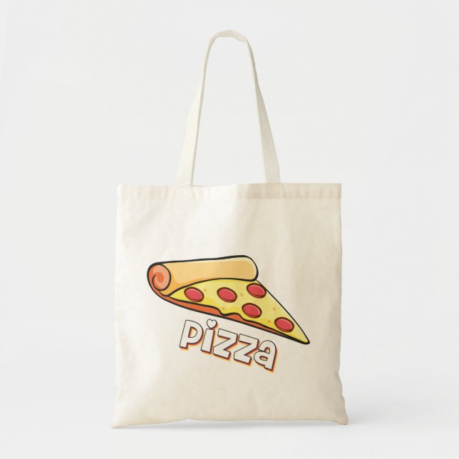 Bolsa Tote Pizza Slice Pizza Alojada Presente (Frente)