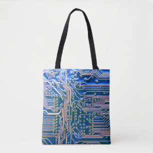 Bolsa Tote Placa de circuito,computador,azul,capacitor,chip,c