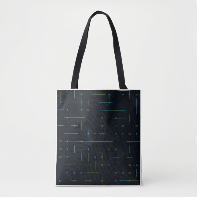 Bolsa Tote Placa de Circuito Tech Padrão Sem Costura (Frente)