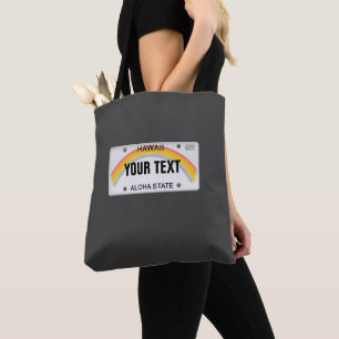 Bolsa Tote Placa de Licença do Havaí (personalizável)